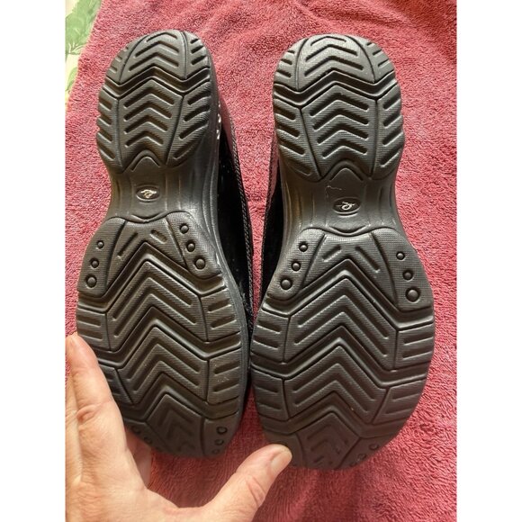 EASY SPIRIT TRAVELTIME BLACK LEATHER MULES SLIP ONS COMFORT WOMENS SZ 7 - Picture 9 of 9